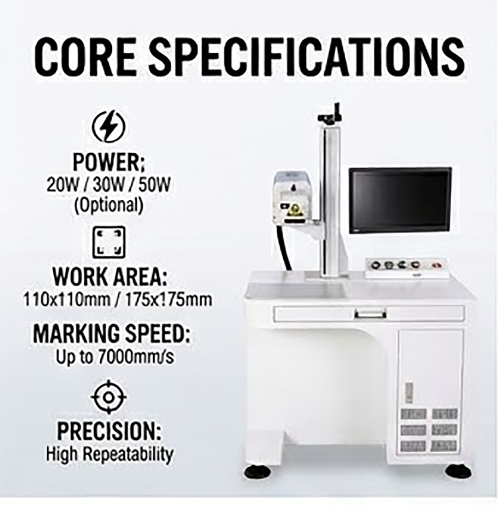 High-Precision Fiber Laser Metal Marking Machine 20W 30W 50W