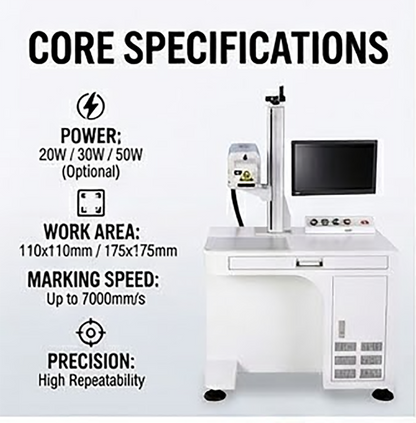 High-Precision Fiber Laser Metal Marking Machine 20W 30W 50W