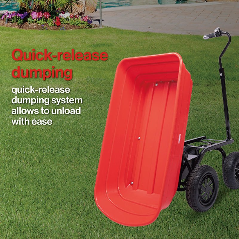 Four - wheeled electric cart 24V 180W lead - acid battery 264 lbs Electric wheelbarrow 75L electric garden cart