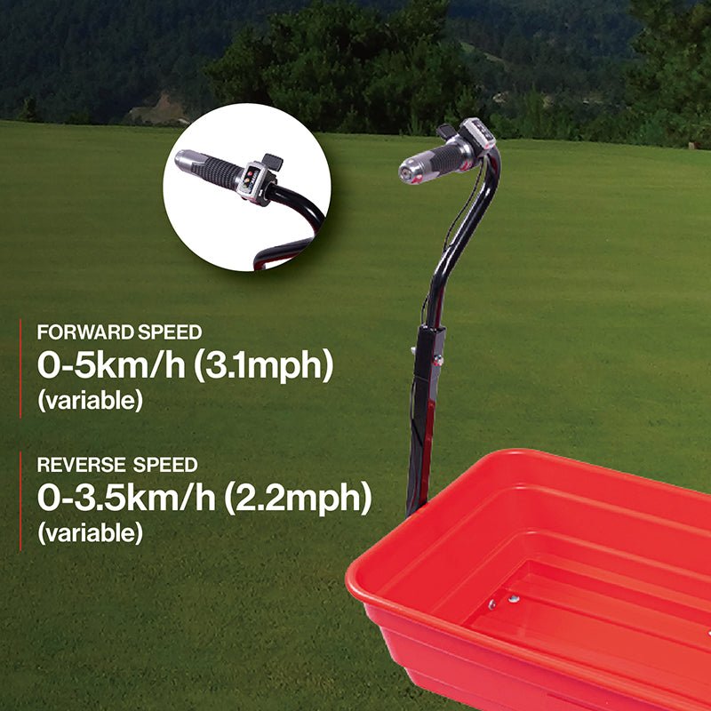 Four - wheeled electric cart 24V 180W lead - acid battery 264 lbs Electric wheelbarrow 75L electric garden cart