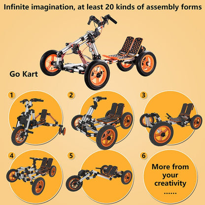 High - strength material electric innovation kart, more than 20 kinds of assembly methods, suitable for outdoor sports