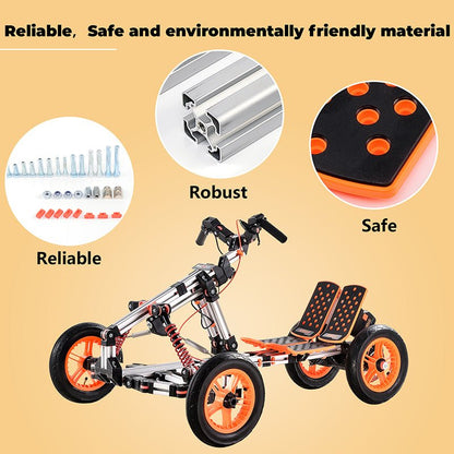 High - strength material electric innovation kart, more than 20 kinds of assembly methods, suitable for outdoor sports