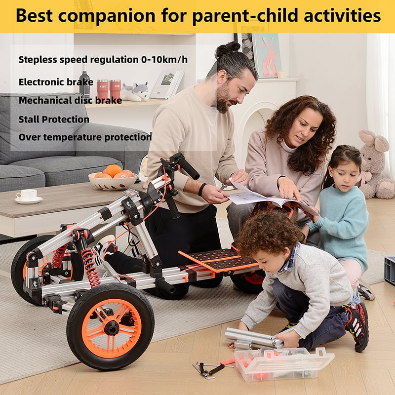 High - strength material electric innovation kart, more than 20 kinds of assembly methods, suitable for outdoor sports