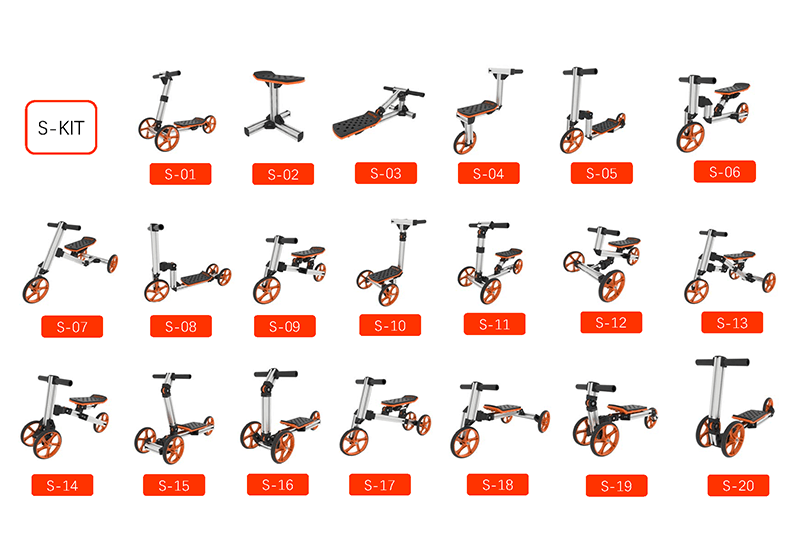 High - strength material electric innovation kart, more than 20 kinds of assembly methods, suitable for outdoor sports, Plus a S - kit