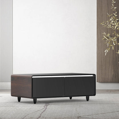 Modern Smart Coffee Table with Built - in Fridge, Bluetooth Speaker