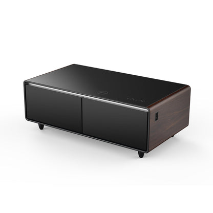 Modern Smart Coffee Table with Built - in Fridge, Bluetooth Speaker
