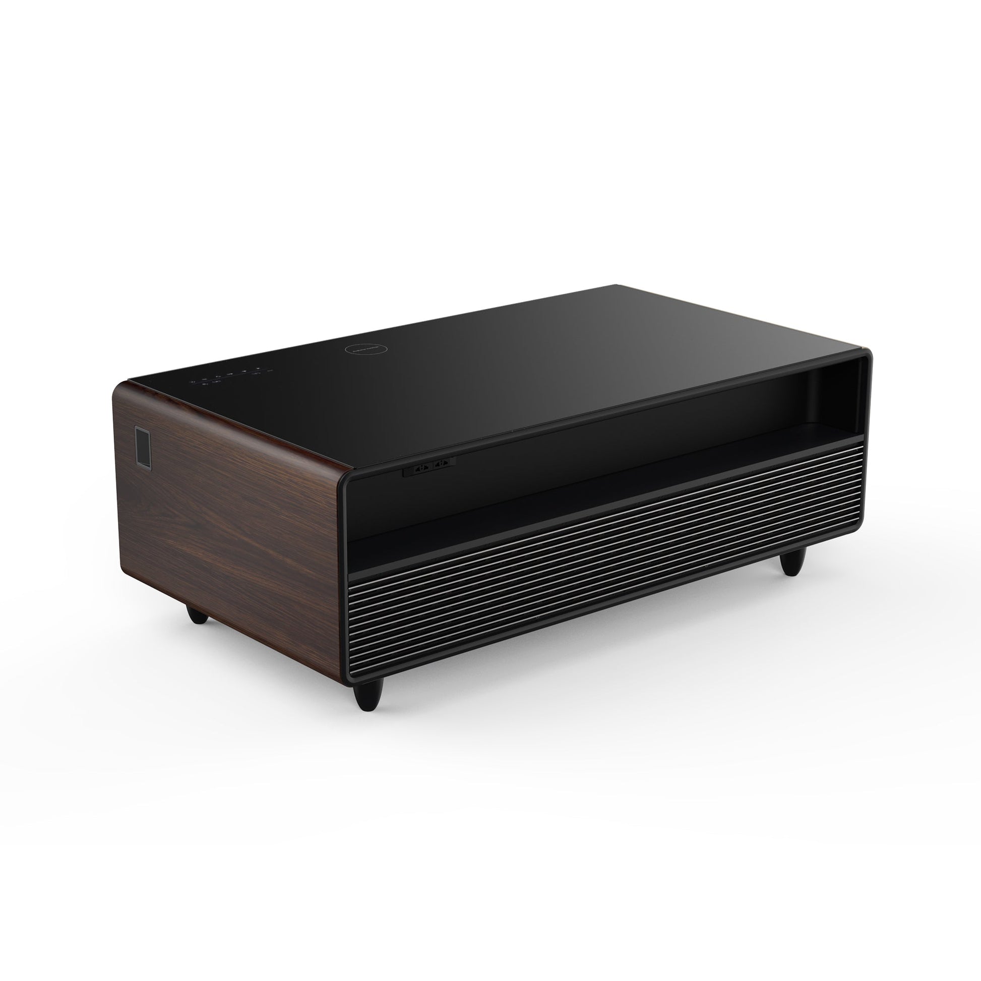 Modern Smart Coffee Table with Built - in Fridge, Bluetooth Speaker