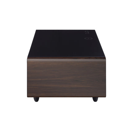 Modern Smart Coffee Table with Built - in Fridge, Bluetooth Speaker