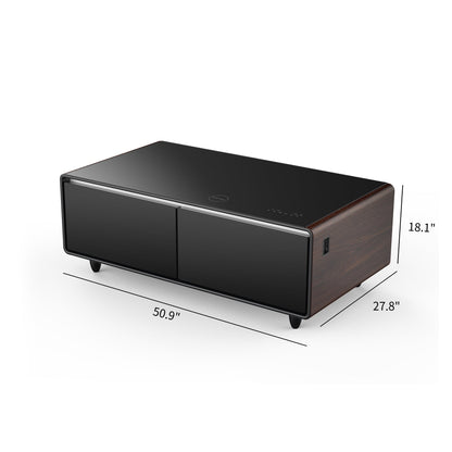 Modern Smart Coffee Table with Built - in Fridge, Bluetooth Speaker