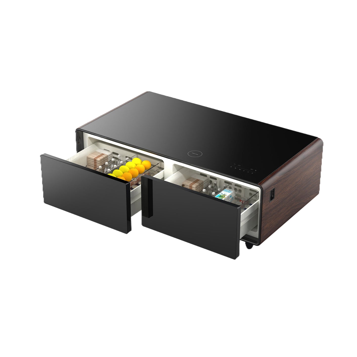 Modern Smart Coffee Table with Built - in Fridge, Bluetooth Speaker