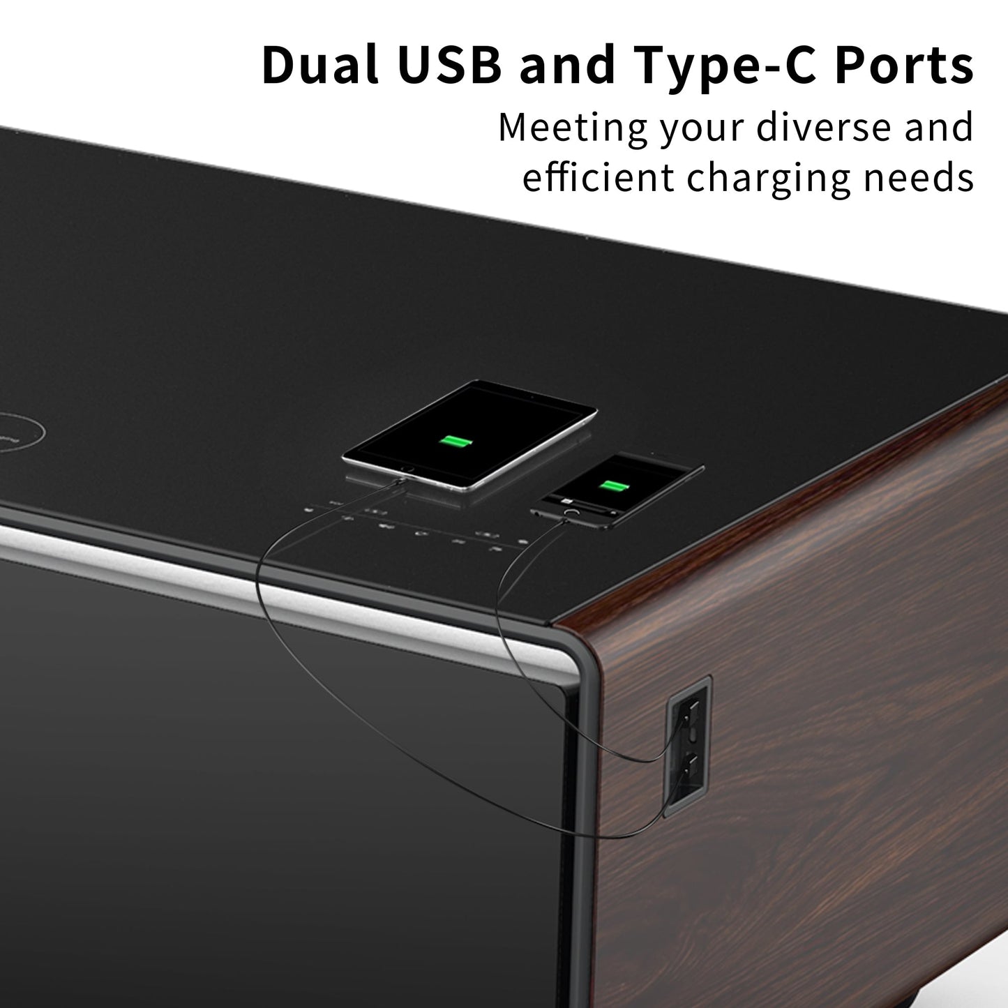 Modern Smart Coffee Table with Built - in Fridge, Bluetooth Speaker