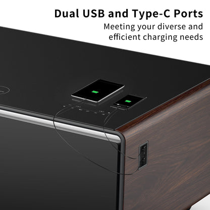 Modern Smart Coffee Table with Built - in Fridge, Bluetooth Speaker