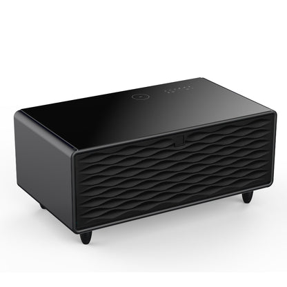 Modern Smart Coffee Table with Built - in Fridge Bluetooth Speaker Black