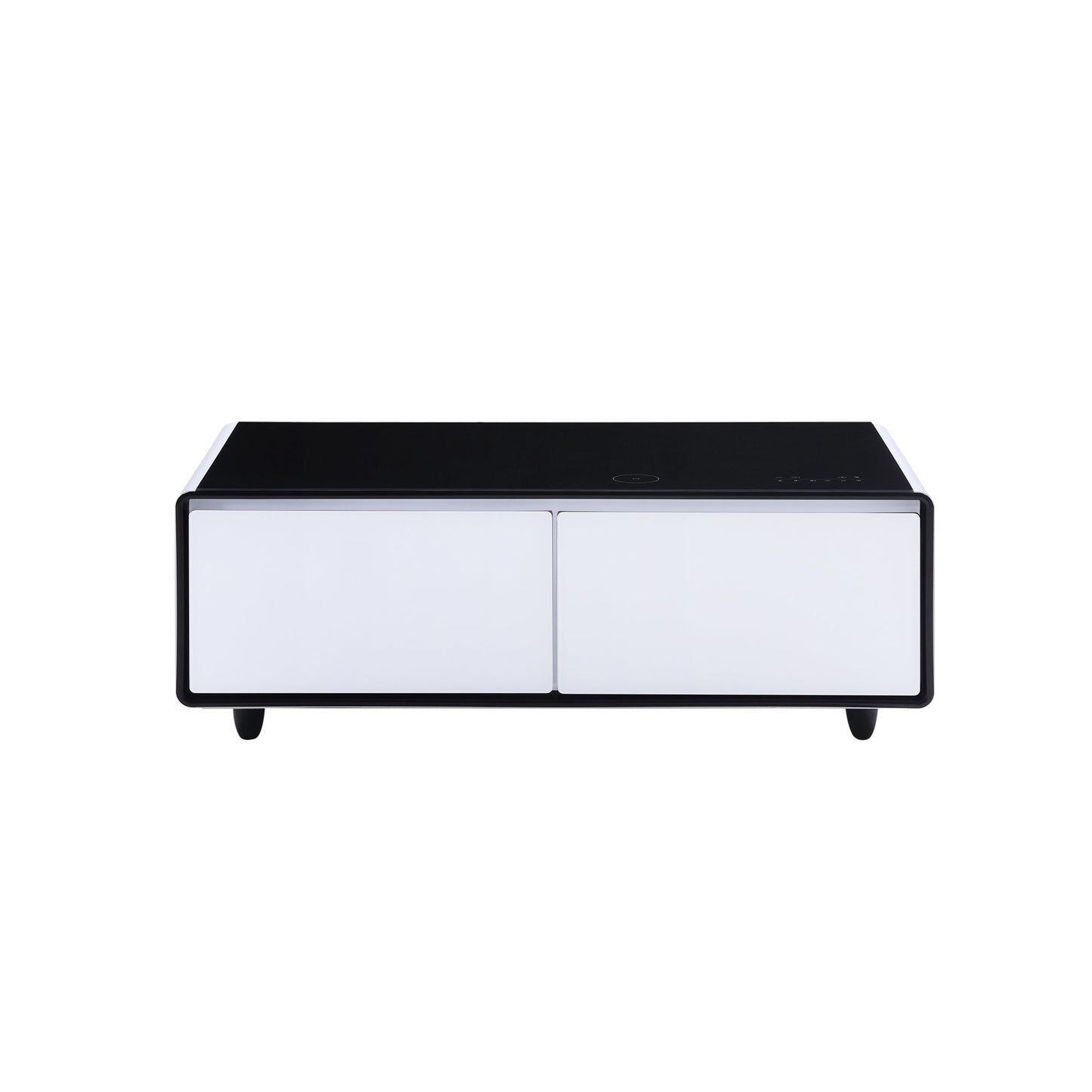 Modern Smart Coffee Table with Built - in Fridge Power Socket White