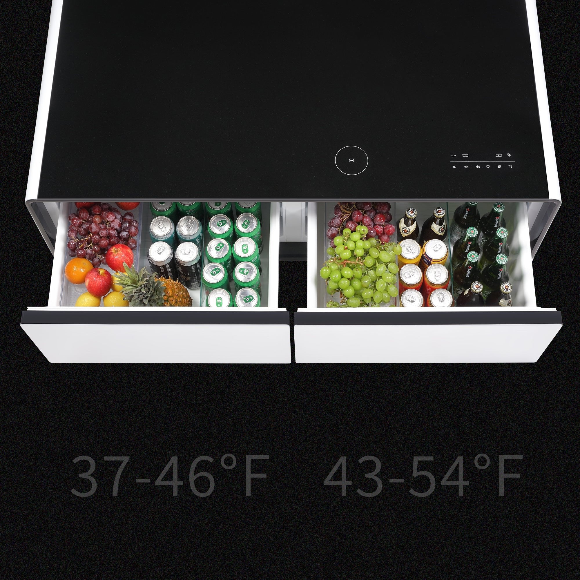 Modern Smart Coffee Table with Built - in Fridge Power Socket White
