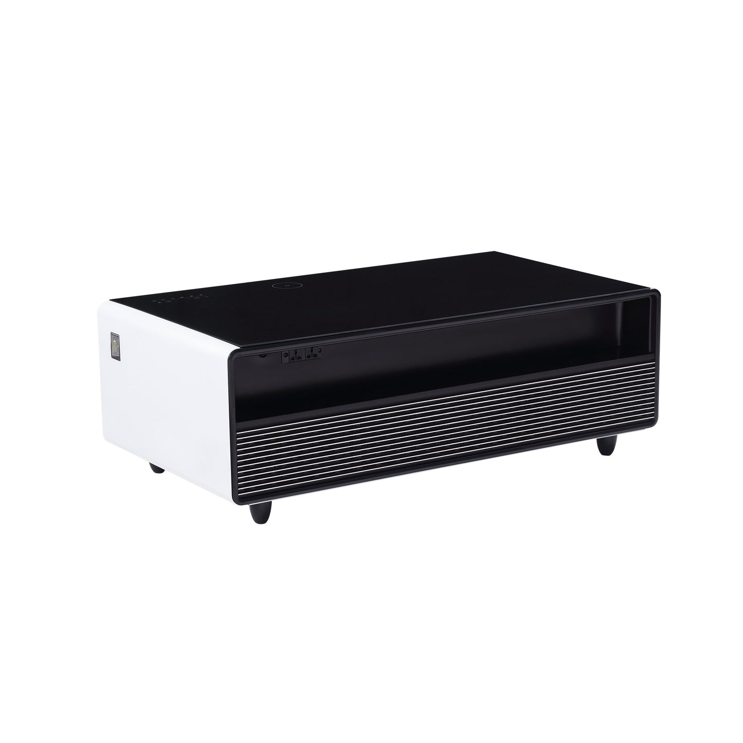 Modern Smart Coffee Table with Built - in Fridge Power Socket White