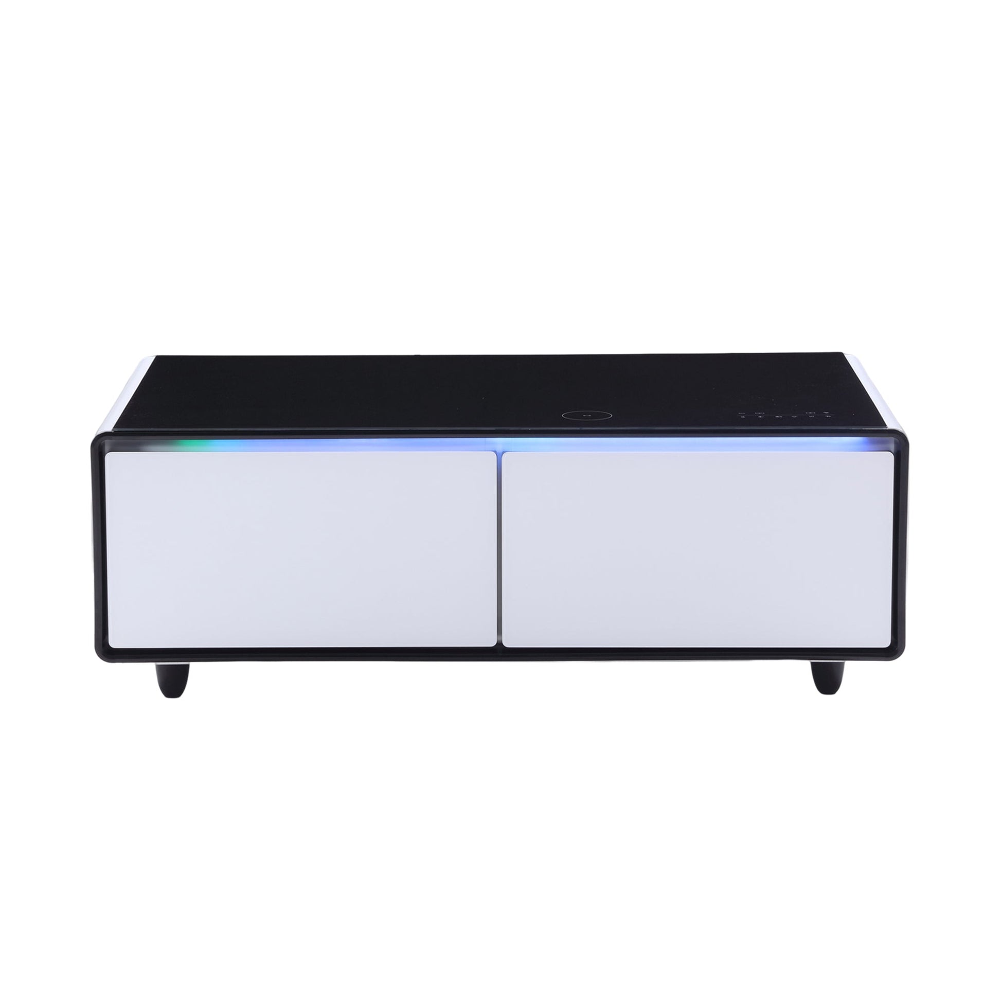 Modern Smart Coffee Table with Built - in Fridge Power Socket White