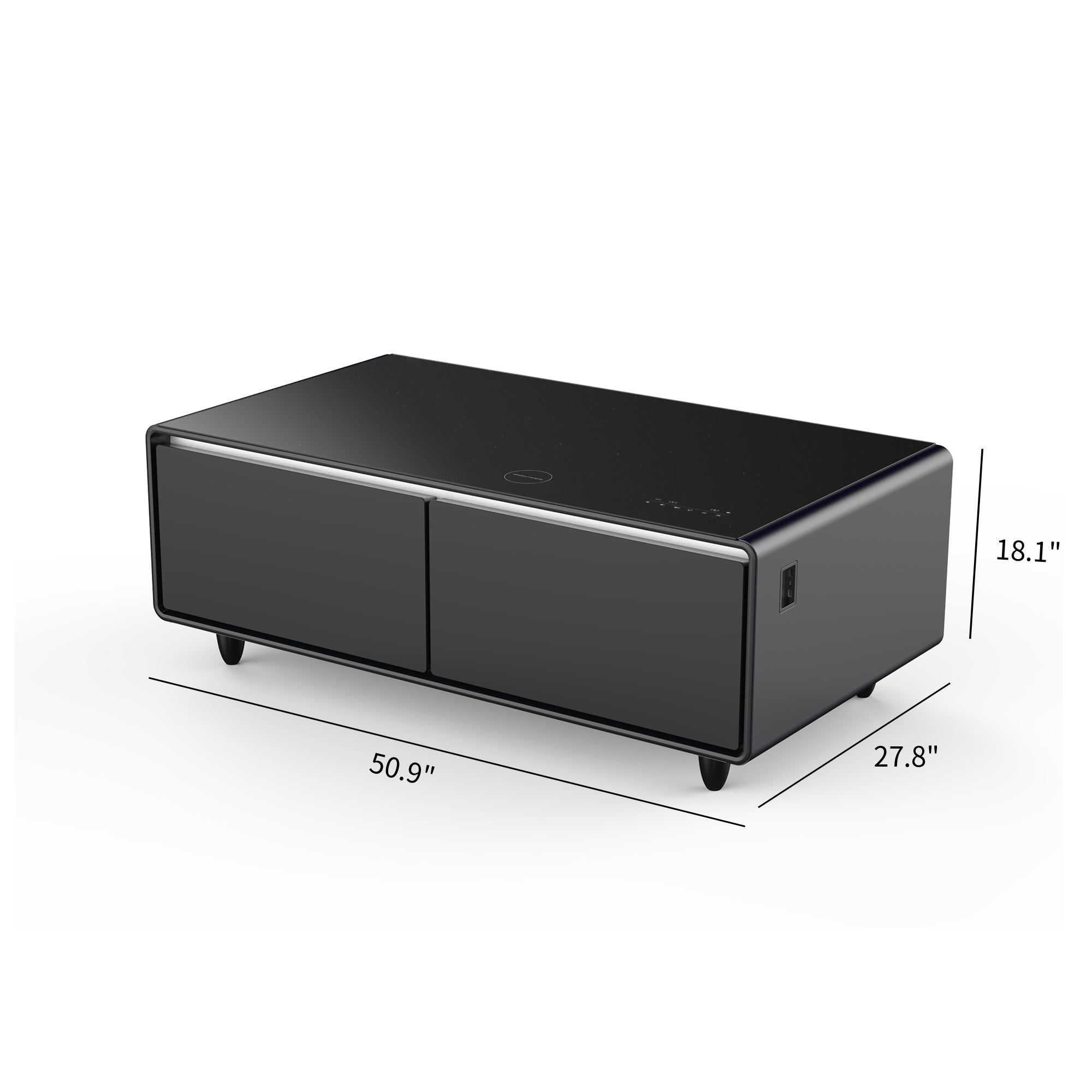 Modern Smart Coffee Table with Built - in Fridge Touch Control Panel