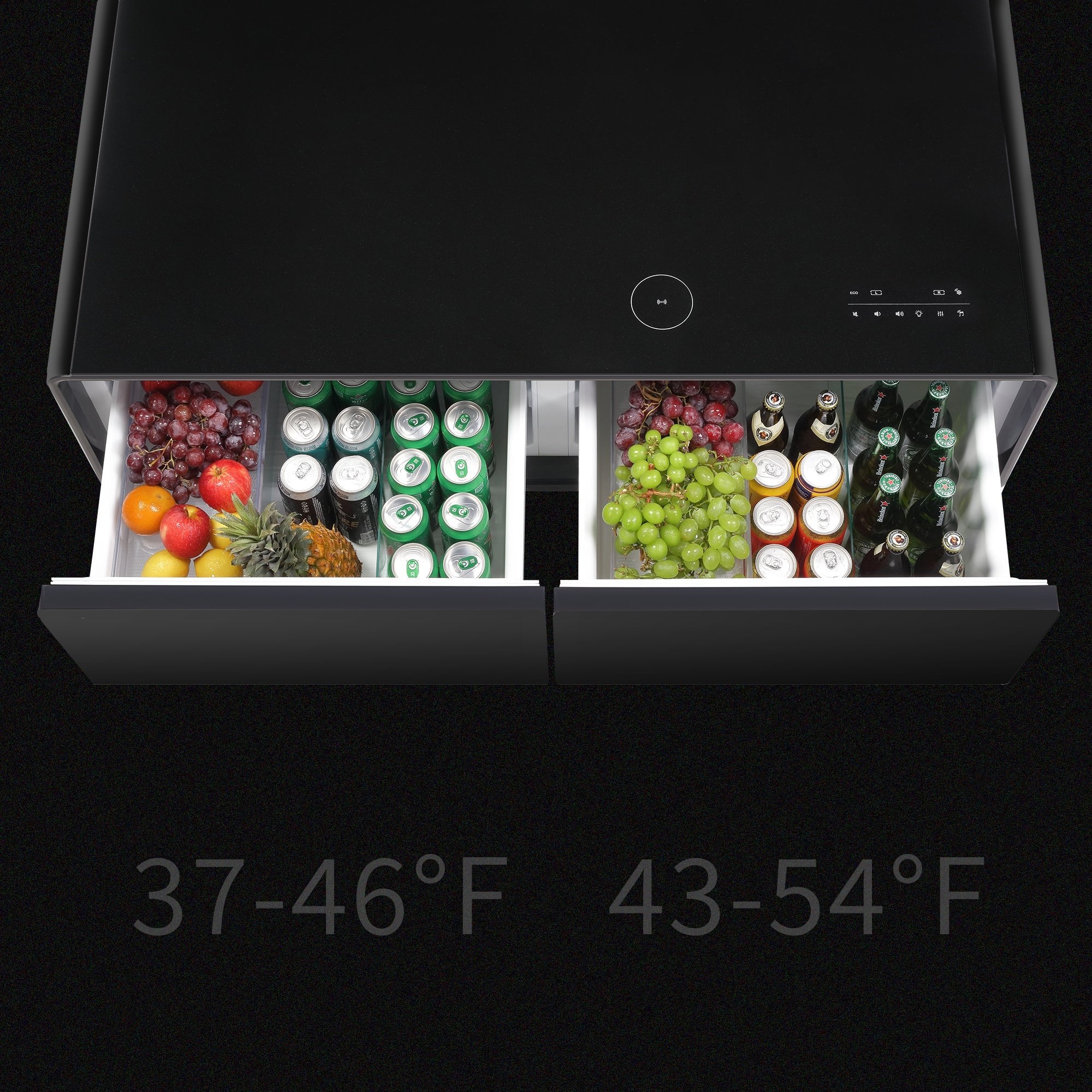 Modern Smart Coffee Table with Built - in Fridge Touch Control Panel