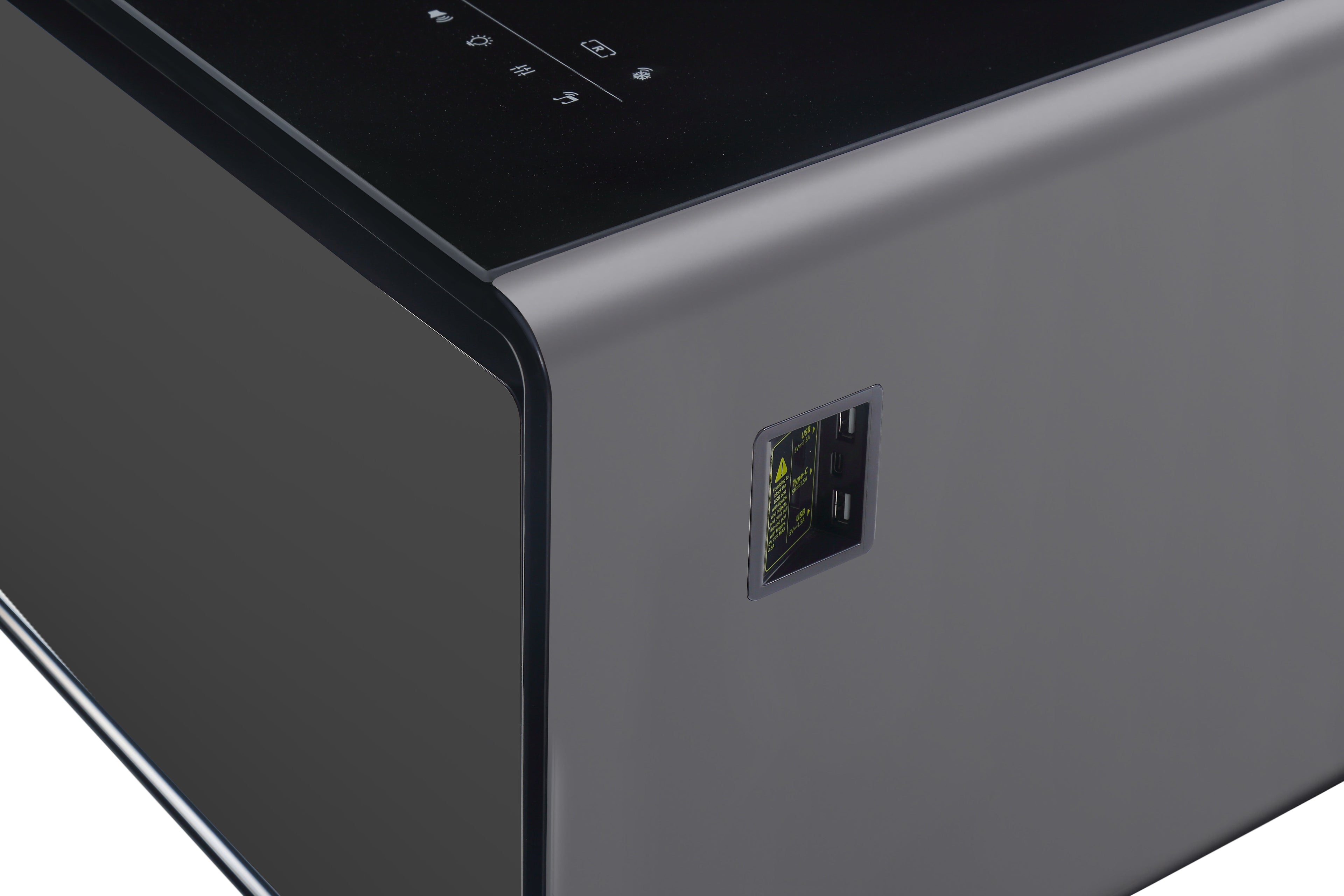 Modern Smart Coffee Table with Built - in Fridge Touch Control Panel