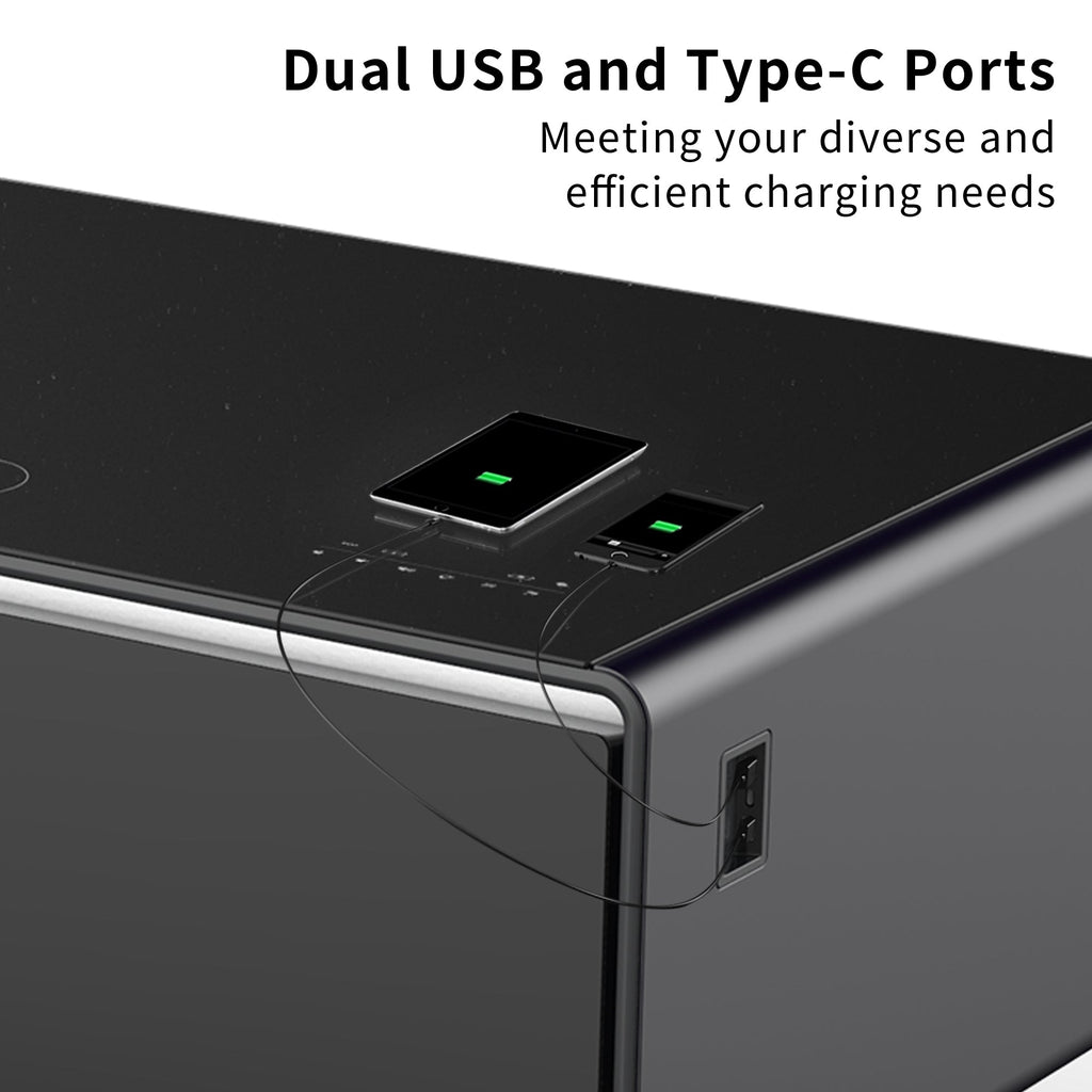 Modern Smart Coffee Table with Built - in Fridge Touch Control Panel