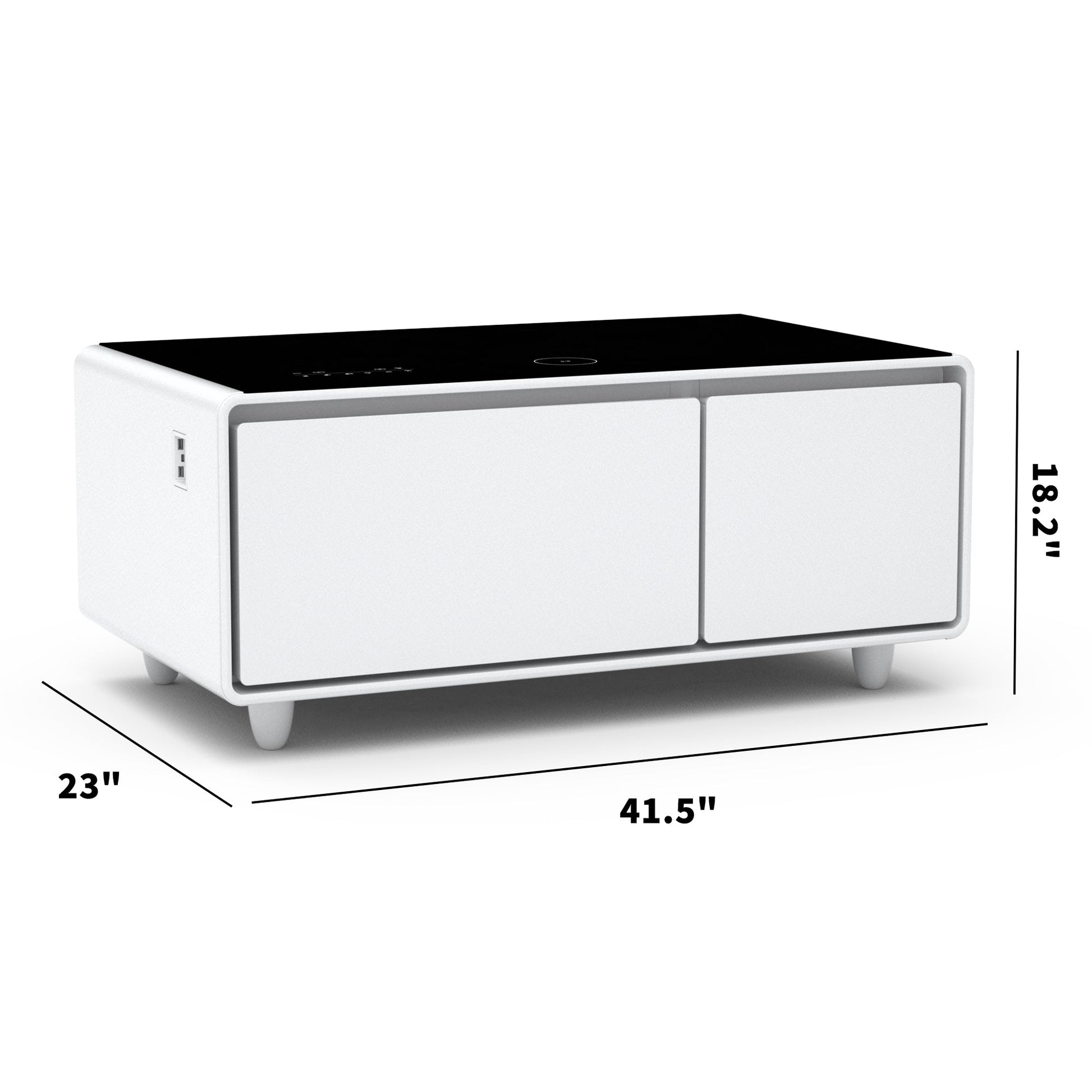 Modern Smart Coffee Table with Built - in Fridge Touch Control Panel