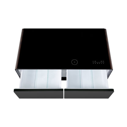 Modern Smart Coffee Table with Built - in Fridge Touch Control Panel