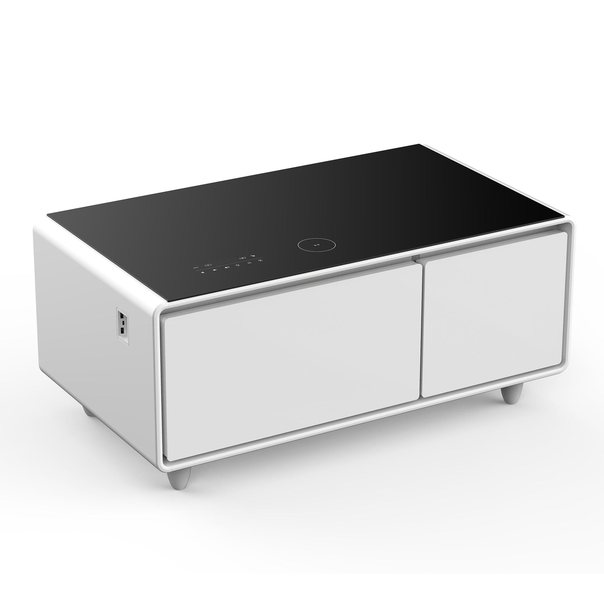 Modern Smart Coffee Table with Built - in Fridge Touch Control Panel