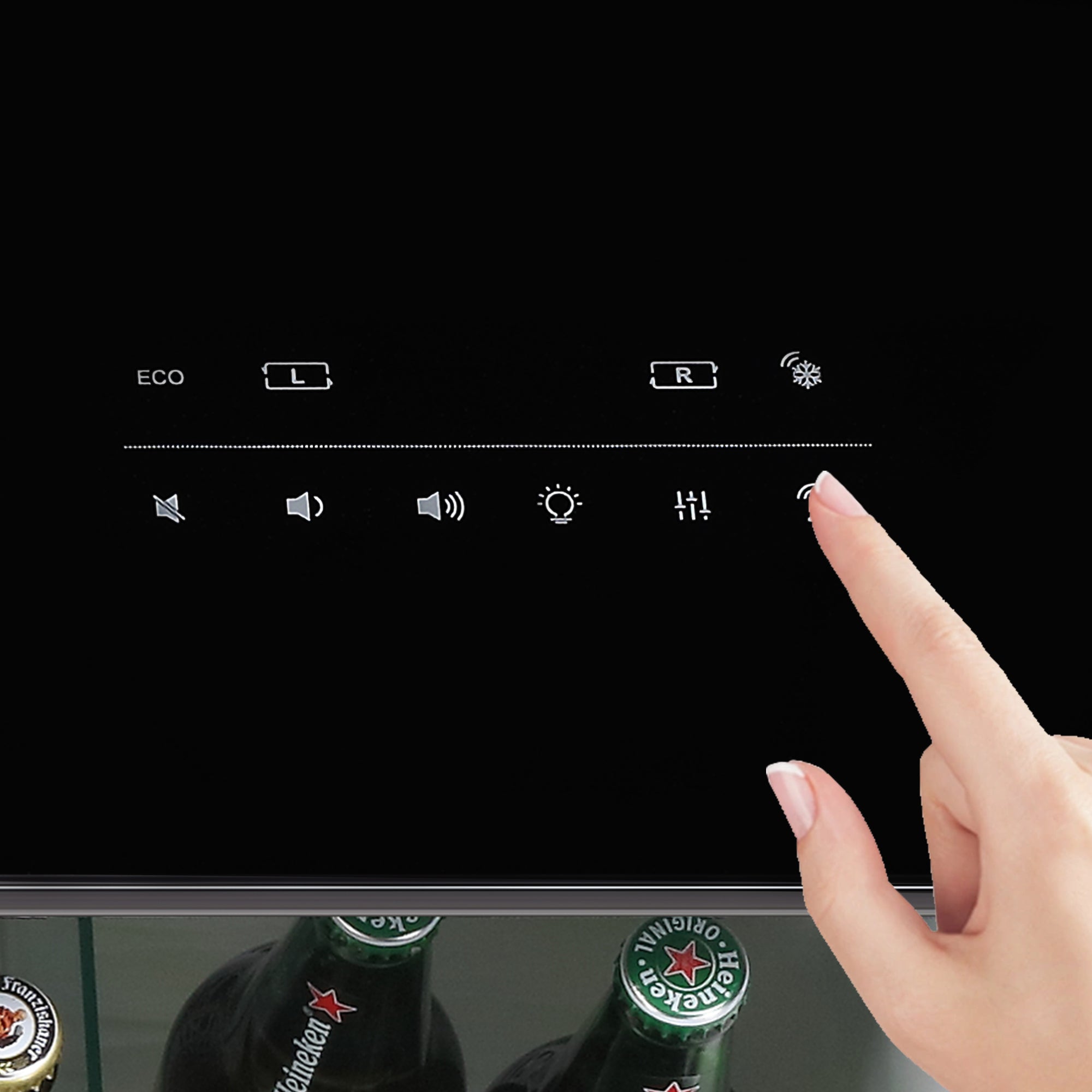 Modern Smart Coffee Table with Built - in Fridge Touch Control Panel
