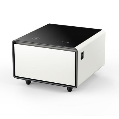 Modern Smart Side Table with Built - in Fridge Temperature Control White