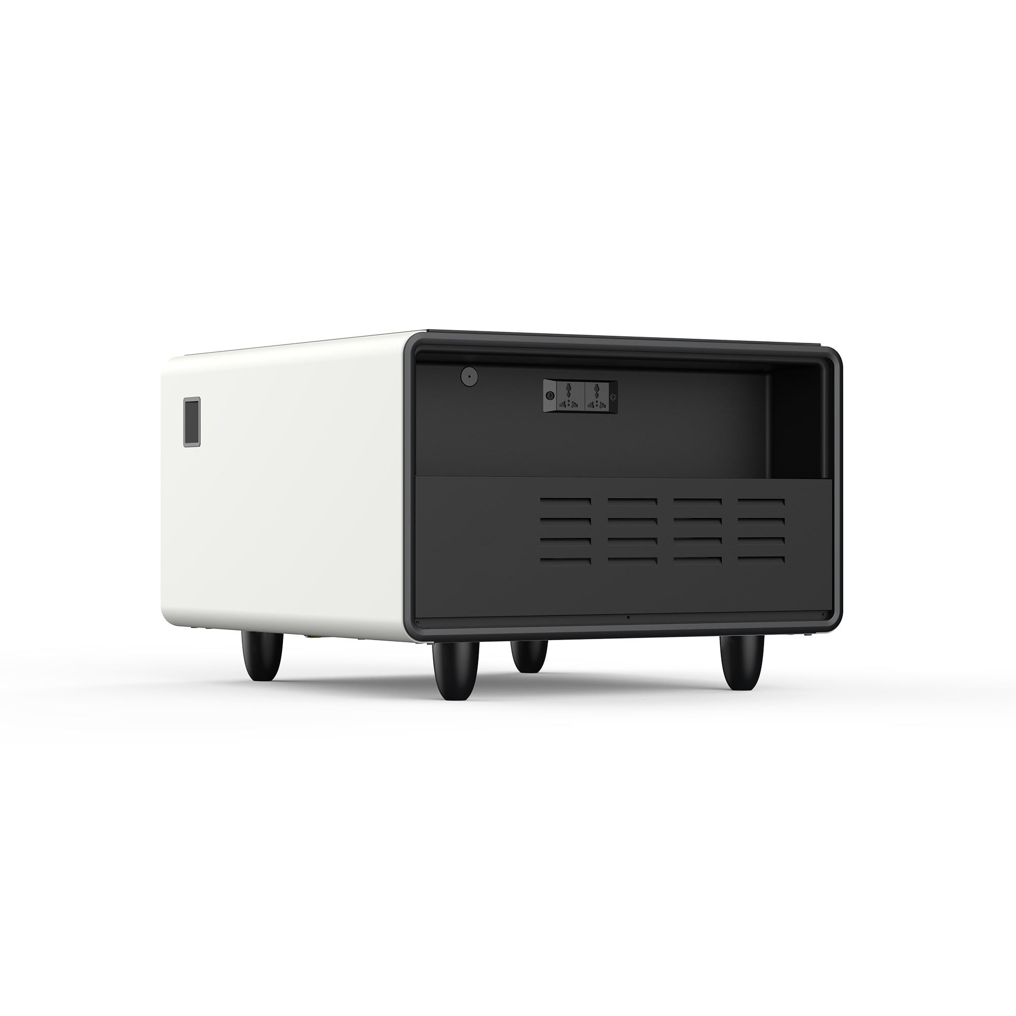 Modern Smart Side Table with Built - in Fridge Temperature Control White