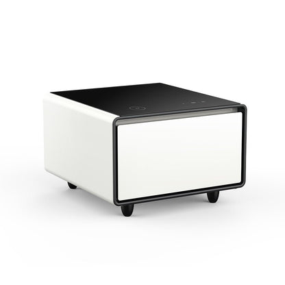 Modern Smart Side Table with Built - in Fridge Temperature Control White