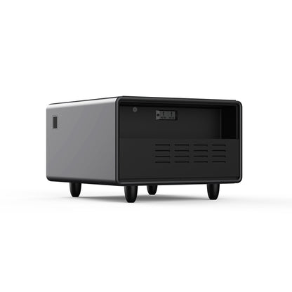 Modern Smart Side Table with Built - in Fridge Wireless Charging Black