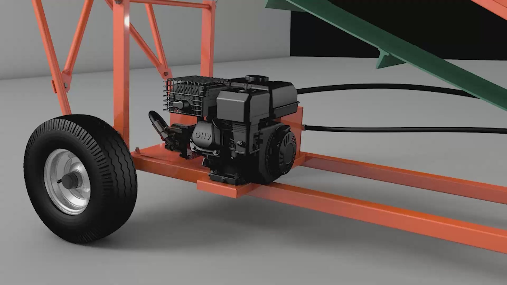 Firewood Conveyor with B&S Engine 6.5HP 208cc Gasoline Powered 19.7" Width PVC Belt Wood Conveyor