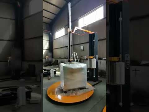 TP1650F-CS Pneumatic Top Press Pallet Stretch wrapping Machine, Semi-automatic Stretch Film Wrapper Packing Machine