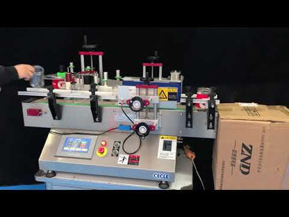 Bottle Labeling Machine, Round Bottle Labeler, Beer Cans Labeling Machine With Feeding Table