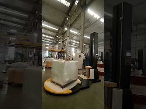 TP1650F-M M-type open turntable pallet stretch wrapping machine for manual hand pallet jack loading