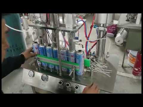 AF-1600A 4 in 1 Semi automatic aerosol filling machine for automotive beauty and maintenance products, air fresheners, insecticides, disinfectants, fire extinguishers, etc.