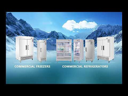 54"W Refrigerator 2 Section 2 Door Stainless Steel Reach-in 42.2 Cu.ft.