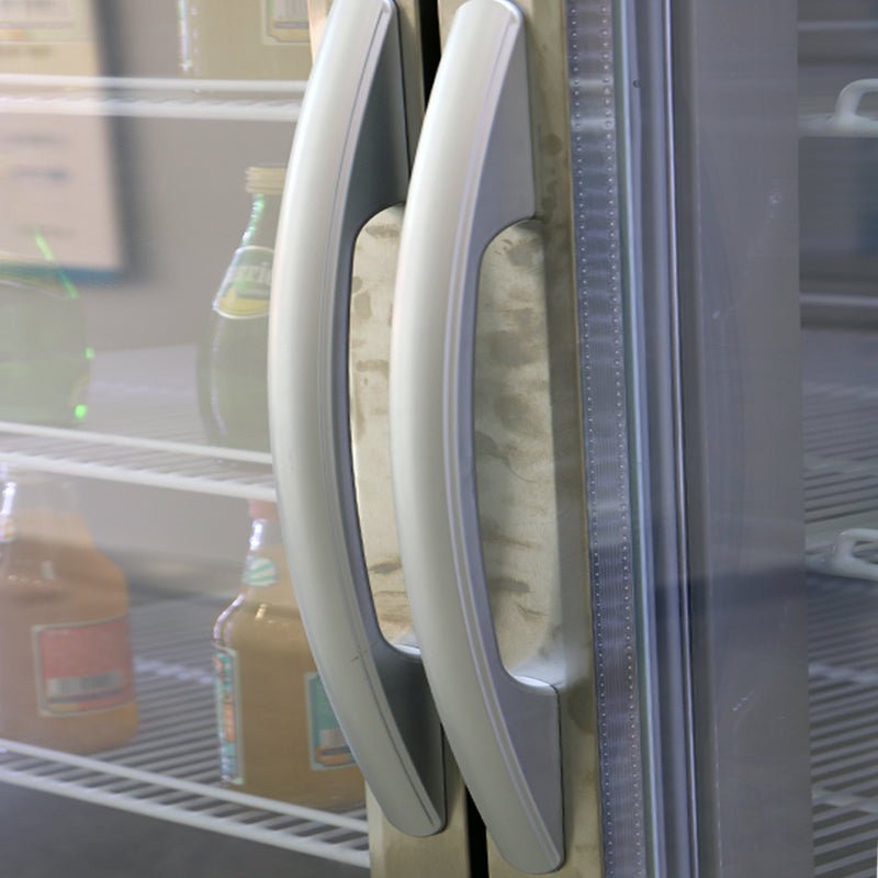 Refrigerator 2 Section 2 Glass Door Stainless Steel Display 42.2 Cu.ft. Reach - in