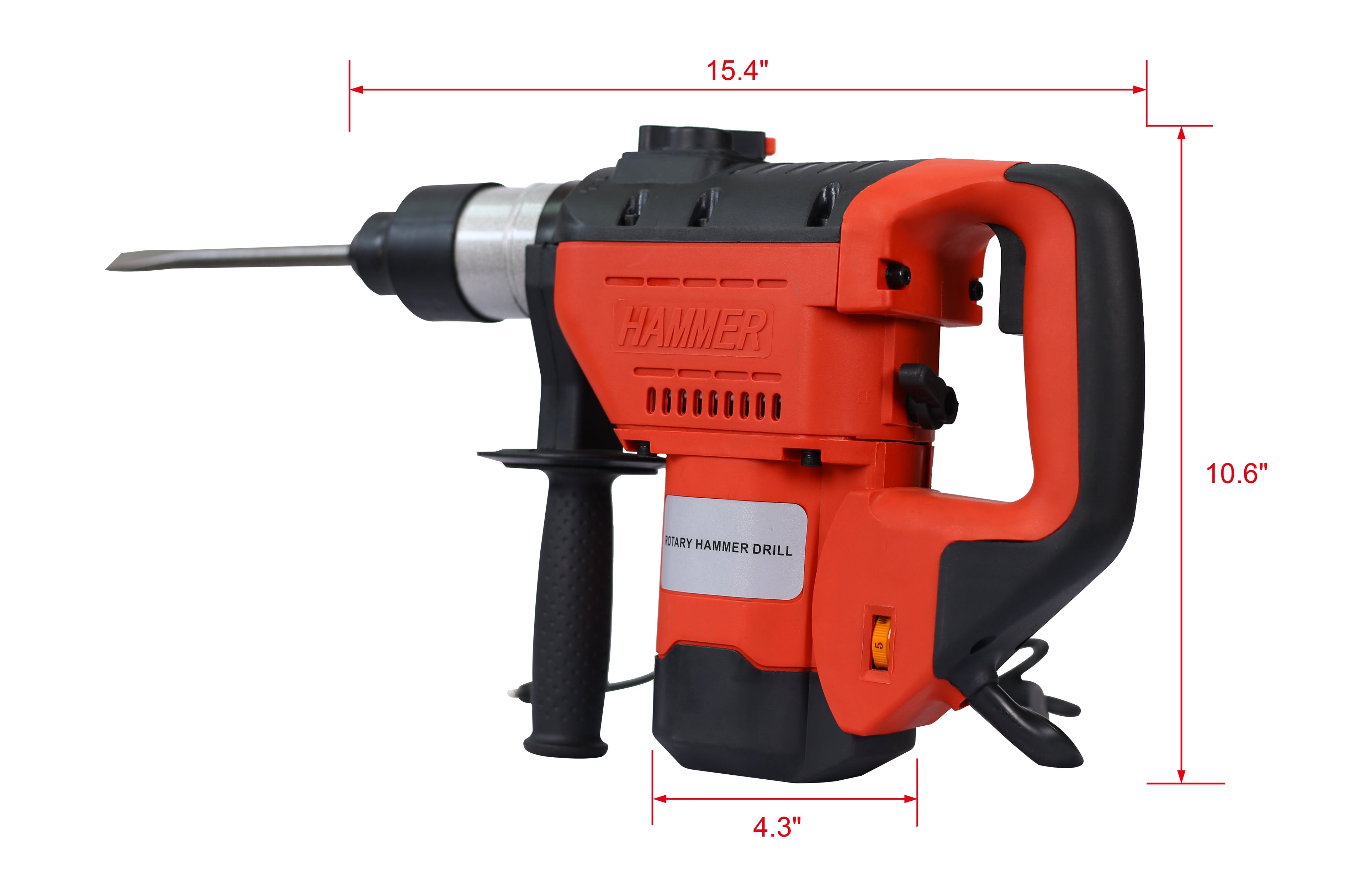 Rotary Hammer 1100W(Red + Black) 1 - 1/2" SDS Plus Rotary Hammer Drill 3 Functions