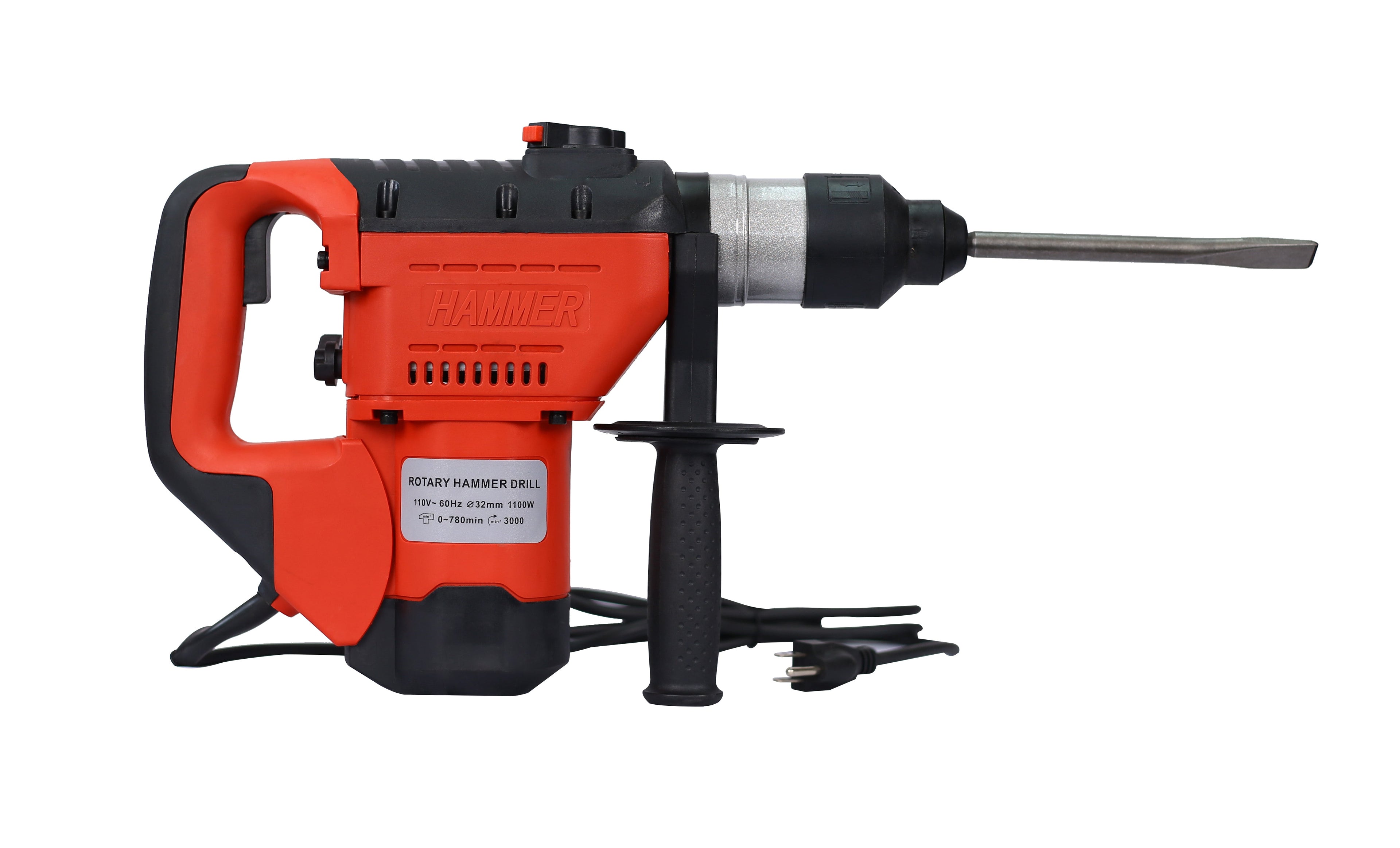 Rotary Hammer 1100W(Red + Black) 1 - 1/2" SDS Plus Rotary Hammer Drill 3 Functions