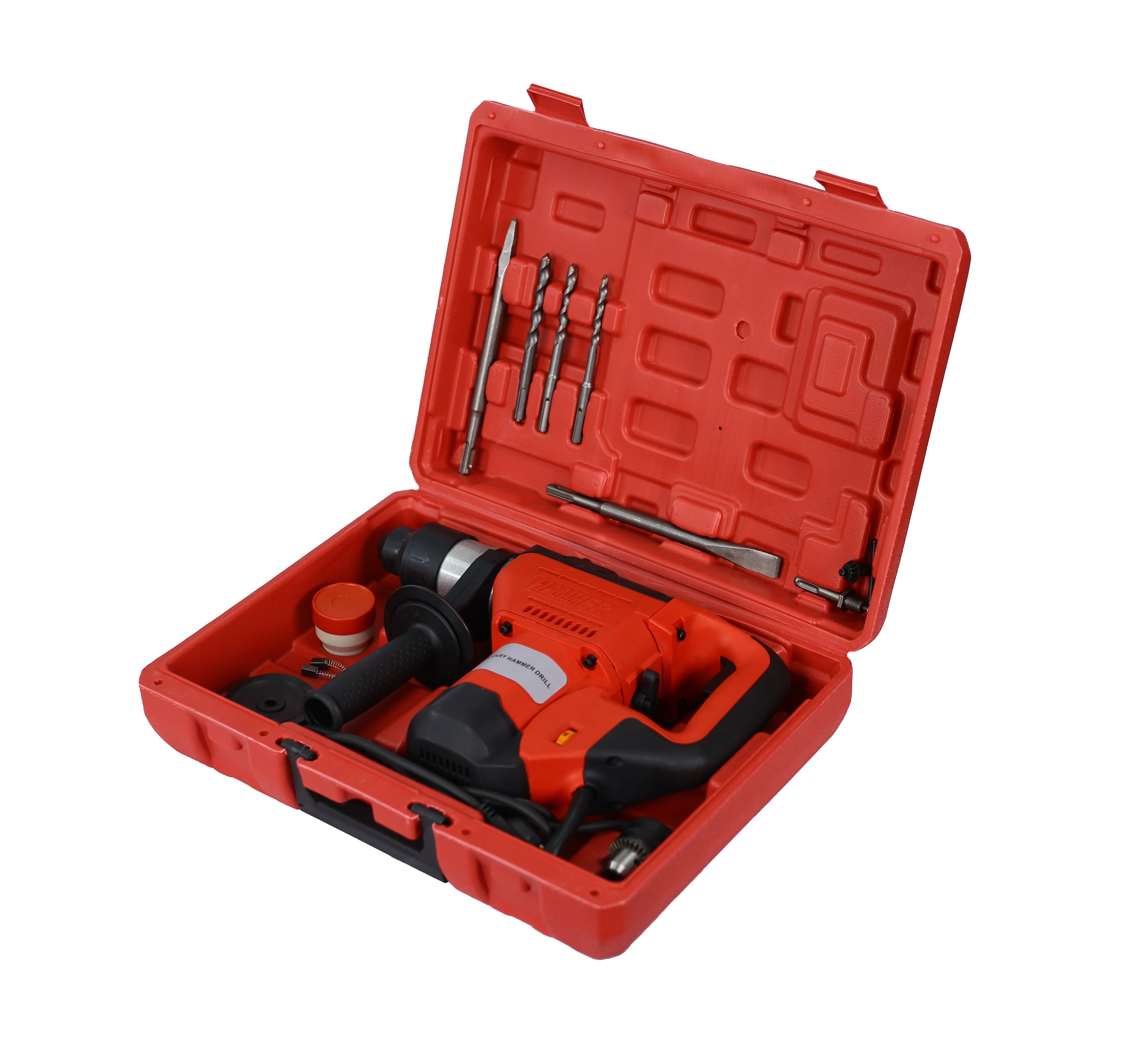 Rotary Hammer 1100W(Red + Black) 1 - 1/2" SDS Plus Rotary Hammer Drill 3 Functions