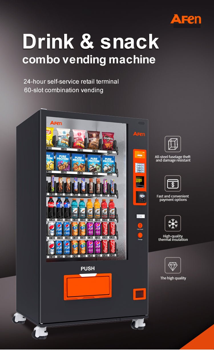 Snack & Drink Combo Vending Machine Refrigerated 60 Bill and Card