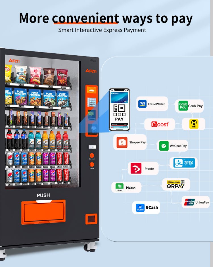 Snack & Drink Combo Vending Machine Refrigerated 60 Bill Coin and Card