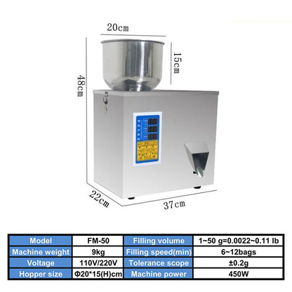 weigh filler machine 1~50g Automatic small quantitative weighing filling packing machine weigh filler for tea/cereals/nuts/granules/powder/hardware