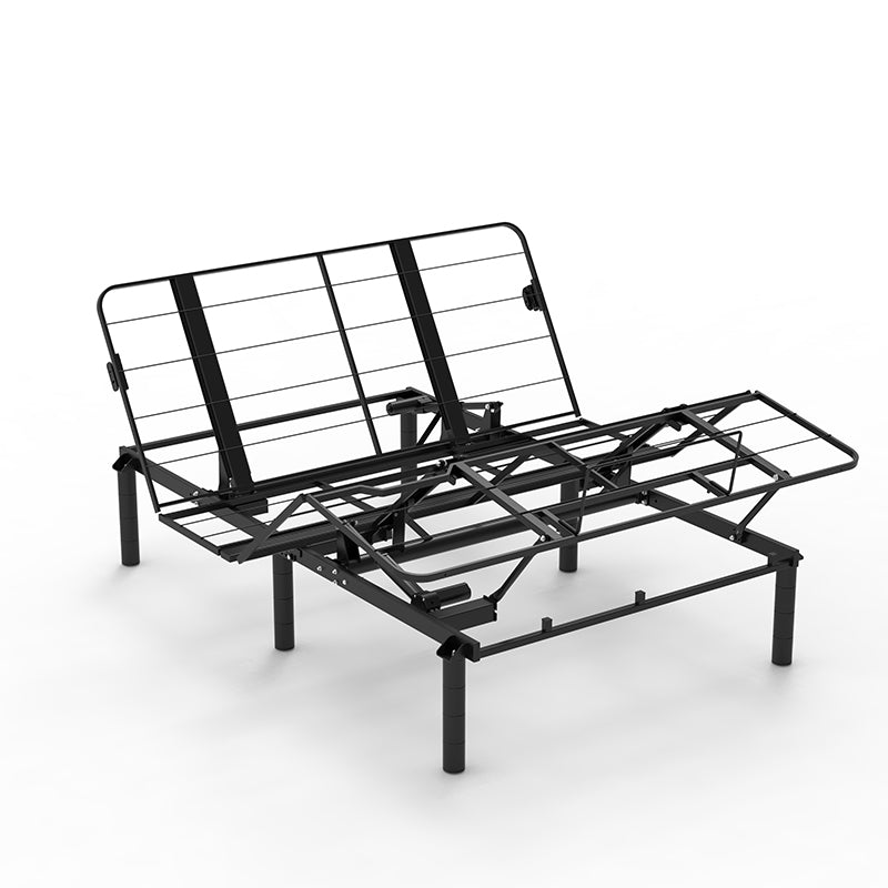 Zero - Clearance Adjustable Bed Base Frame Head and Foot Incline Quiet Motor Queen Size, Dual USB A+C Ports