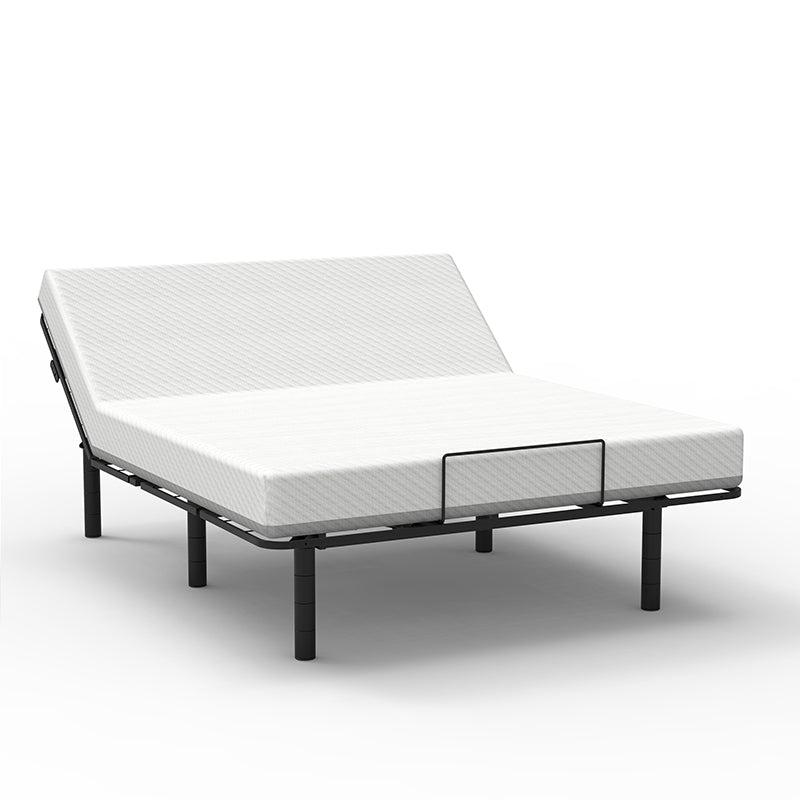 Zero - Clearance Adjustable Bed Base Frame Head and Foot Incline Quiet Motor Queen Size, Dual USB A+C Ports