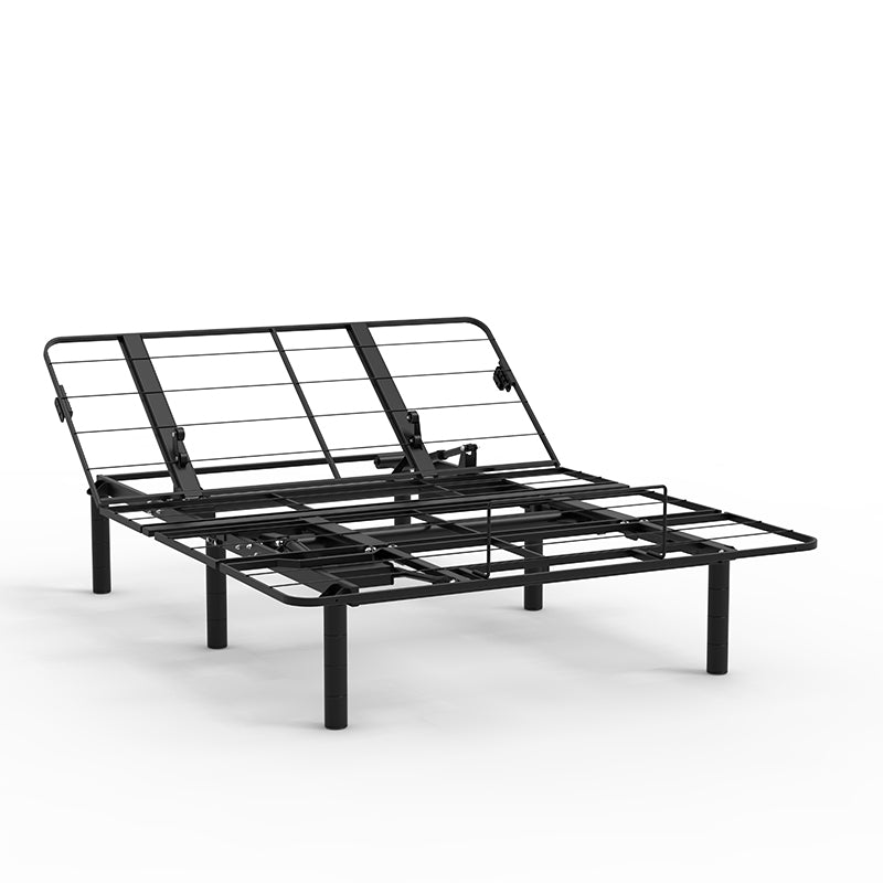 Zero - Clearance Adjustable Bed Base Frame Head and Foot Incline Quiet Motor Queen Size, Dual USB A+C Ports