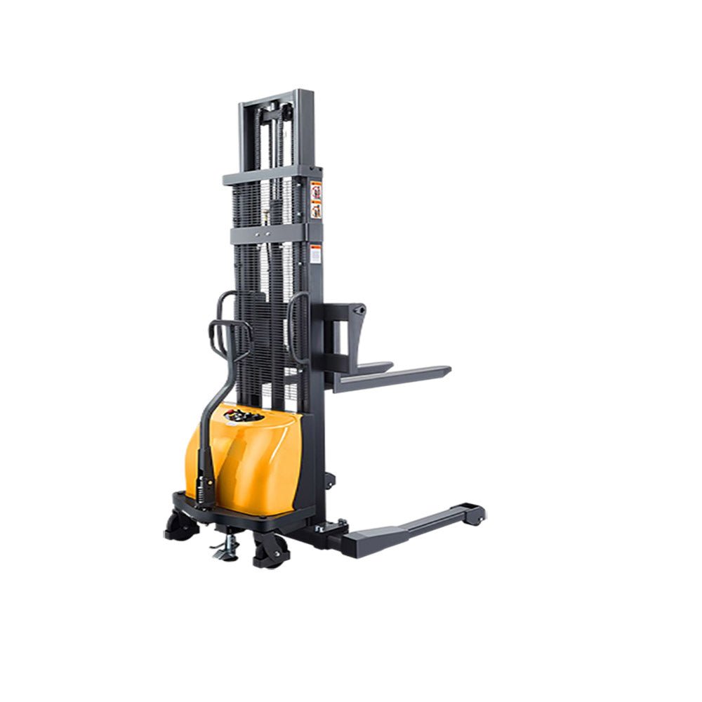 118" High Semi Electric Straddle Stacker with Straddle Legs 2200lbs Capacity, Semi Electric Straddle Stacker